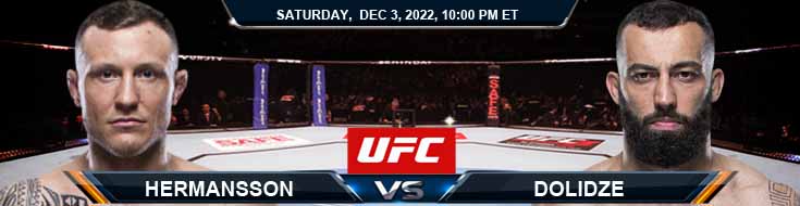 UFC Fight Night Jack Hermansson vs Roman Dolidze 12-3-2022 Picks Predictions and Preview