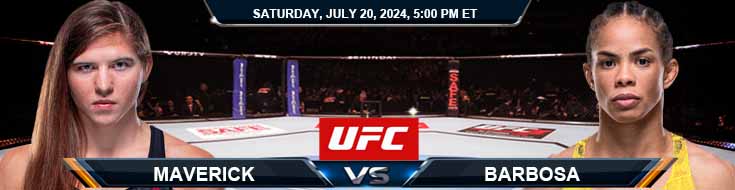 Miranda Maverick vs. Dione Barbosa 7/20/24 UFC on ESPN 60 Betting Picks