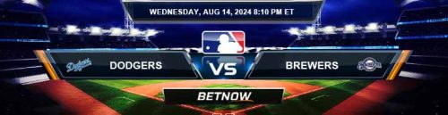Los Angeles Dodgers vs. Milwaukee Brewers 8/14/24 MLB Betting Prediction
