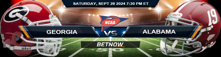 Georgia Bulldogs vs. Alabama Crimson Tide 9/28/24 NCAAF Week 5 Betting Prediction