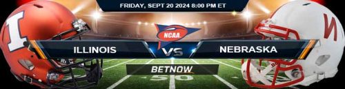 Illinois Fighting Illini vs. Nebraska Cornhuskers 9/20/24 NCAAF Week 4 Betting Prediction