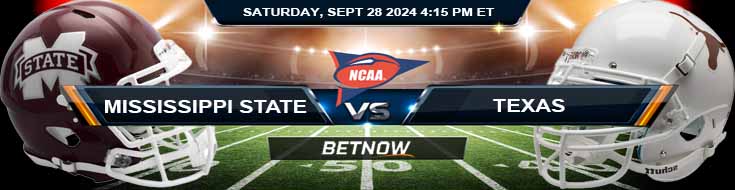 Mississippi State Bulldogs vs. Texas Longhorns 9/28/24 NCAAF Week 5 Betting Prediction