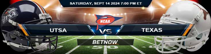 UTSA Roadrunners vs. Texas Longhorns 9/14/24 NCAAF Week 3 Betting Prediction