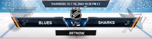 St. Louis Blues vs. San Jose Sharks 10/10/24 NHL Betting Picks and Prediction
