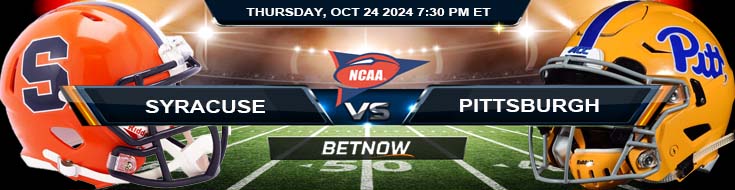Syracuse Orange vs. Pittsburgh Panthers 10/24/24 NCAAF Week 9 Top Predictions