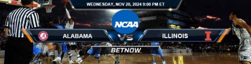 Illinois Fighting Illini vs. Alabama Crimson Tide 11/20/24 NCAA Men's Basketball Forecast and Betting Odds