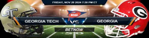 Georgia Tech Yellow Jackets vs. Georgia Bulldogs 11/29/24 NCAAF Week 14 Tips and Predictions