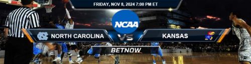 North Carolina Tar Heels vs. Kansas Jayhawks 11/8/24 NCAA Men's Basketball Best Predictions and Picks