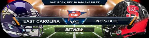 East Carolina Pirates vs. NC State Wolfpack 12/28/24 NCAAF Military Bowl Tips and Predictions