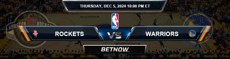 Houston Rockets vs. Golden State Warriors 12/5/24 NBA Best Odds and Preview
