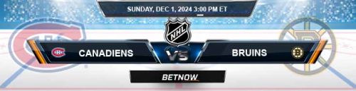Montreal Canadiens vs. Boston Bruins 12/1/24 NHL Preview and Best Bets