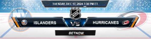 New York Islanders vs. Carolina Hurricanes 12/17/24 NHL Betting Predictions and Odds
