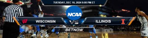 Wisconsin Badgers vs. Illinois Fighting Illini 12/10/24 NCAA Men's Basketball Top Predictions