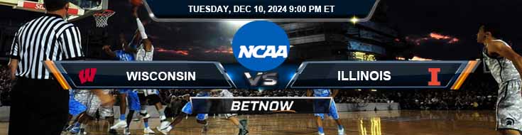 Wisconsin Badgers vs. Illinois Fighting Illini 12/10/24 NCAA Men's Basketball Top Predictions