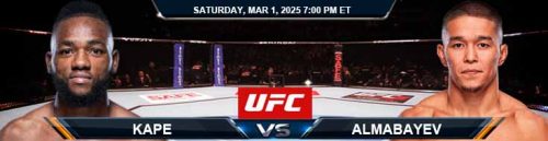 Manel Kape vs. Asu Almabayev 3/1/25 UFC Fight Night 253 Betting Odds and Preview