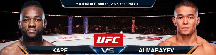 Manel Kape vs. Asu Almabayev 3/1/25 UFC Fight Night 253 Betting Odds and Preview