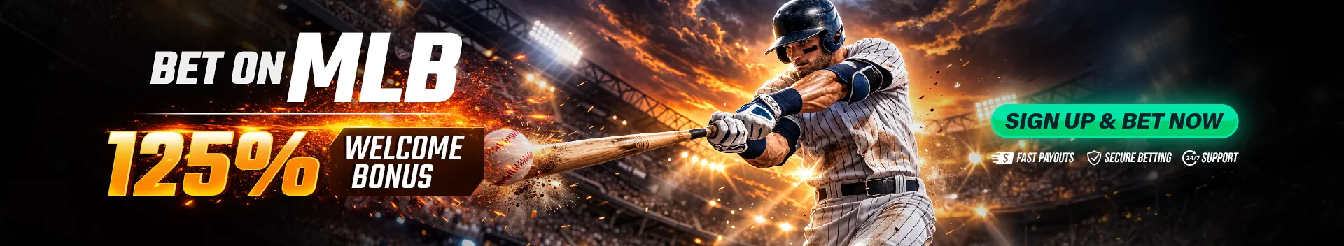 MLB Baseball Betting News 125% Welcome Bonus
