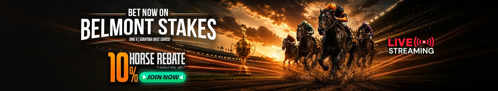 Bet on Racebook 10% Rebate Bonus
