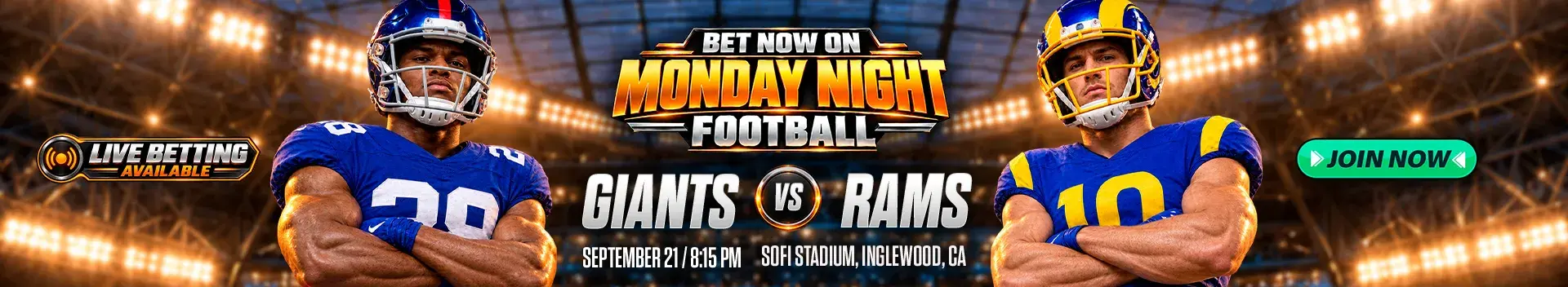 Bet now on NFL Monday Night