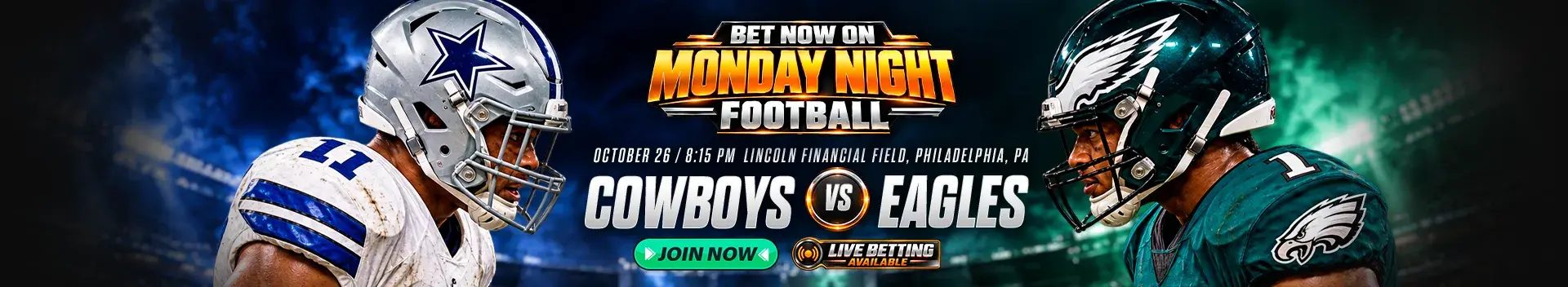 Bet now on NFL Monday Night