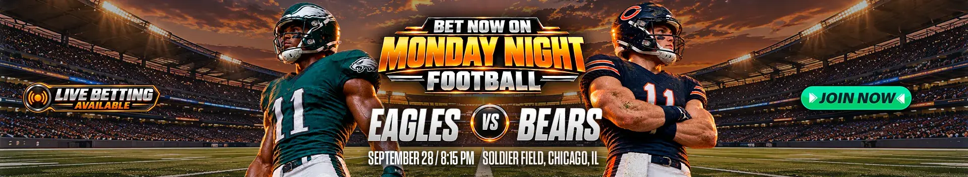 Bet now on NFL Monday Night