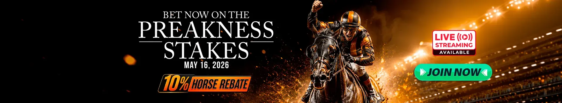 Bet on Racebook Preaknes Stakes 10% Rebate Bonus