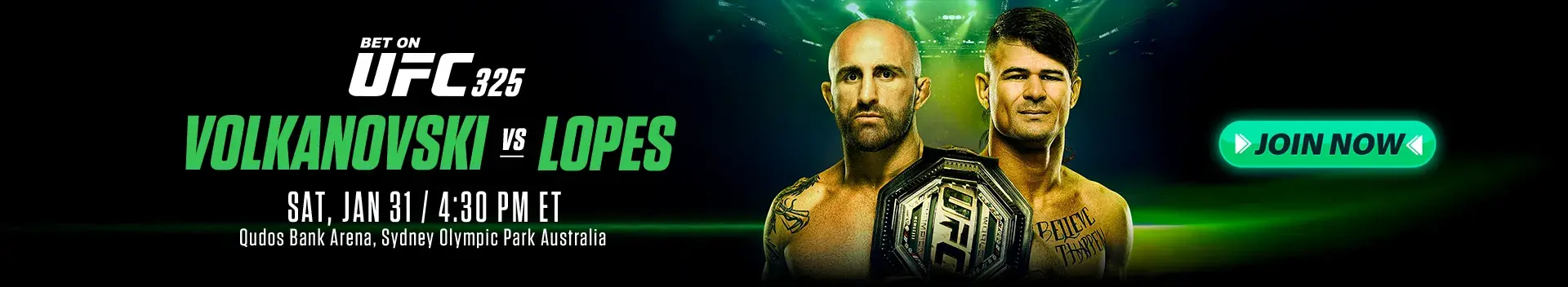 Bet on UFC 325 125% Bonus